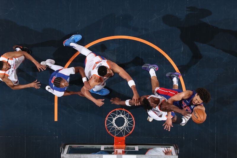 NEW YORK, NY - APRIL 29: Cade Cunningham #2 of the Detroit Pistons drives to the basket during the game against the New York Knicks during Round 1 Game 5 of the 2025 NBA Playoffs on April 29, 2025 at Madison Square Garden in New York City, New York.  NOTE TO USER: User expressly acknowledges and agrees that, by downloading and or using this photograph, User is consenting to the terms and conditions of the Getty Images License Agreement. Mandatory Copyright Notice: Copyright 2025 NBAE  (Photo by Nathaniel S. Butler/NBAE via Getty Images)
