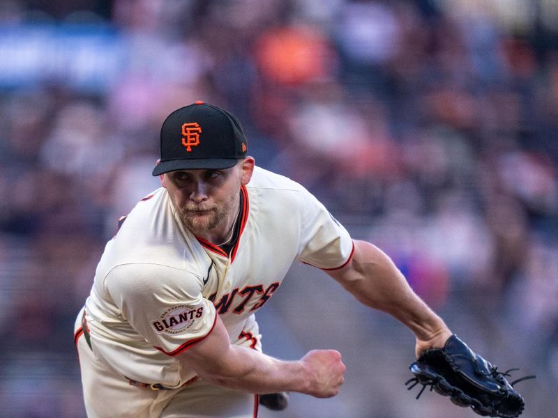 Apr 22, 2024; San Francisco, California, USA;  San Francisco Giants pitcher Keaton Winn (67) delivers a pitch against the New York Mets during the first inning at Oracle Park. Mandatory Credit: Neville E. Guard-USA TODAY Sports