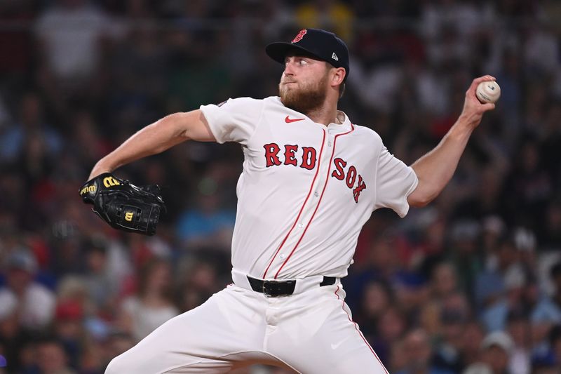 Aug 13, 2024; Boston, Massachusetts, USA; Boston Red Sox pitcher Bailey Horn (78) pitches against the Texas Rangers during the seventh inning at Fenway Park. Mandatory Credit: Eric Canha-USA TODAY Sports