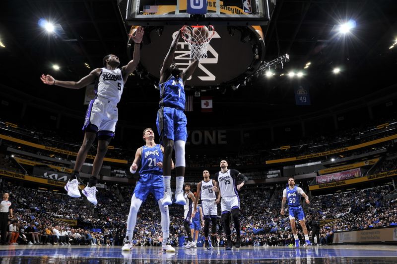 ORLANDO, FL - MARCH 23: Jonathan Isaac #1 of the Orlando Magic dunks the ball during the game against the Sacramento Kings on March 23, 2024 at the Kia Center in Orlando, Florida. NOTE TO USER: User expressly acknowledges and agrees that, by downloading and or using this photograph, User is consenting to the terms and conditions of the Getty Images License Agreement. Mandatory Copyright Notice: Copyright 2024 NBAE (Photo by Fernando Medina/NBAE via Getty Images)