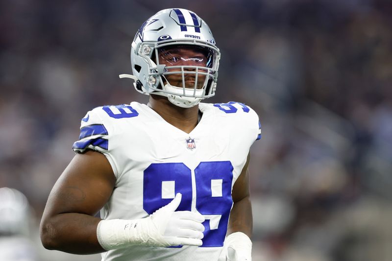 Dallas Cowboys defensive end Chauncey Golston (99) during an NFL football game against the Tampa Bay Buccaneers on Sunday, September 11, 2022, in Arlington, Texas. (AP Photo/Matt Patterson)