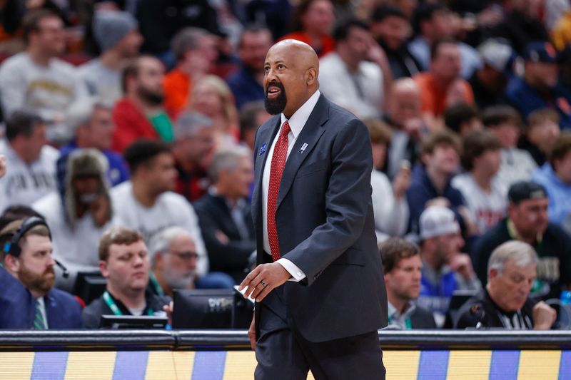 Mar 11, 2023; Chicago, IL, USA;  Indiana Hoosiers head coach Mike Woodson reacts during the first half at United Center. Mandatory Credit: Kamil Krzaczynski-USA TODAY Sports