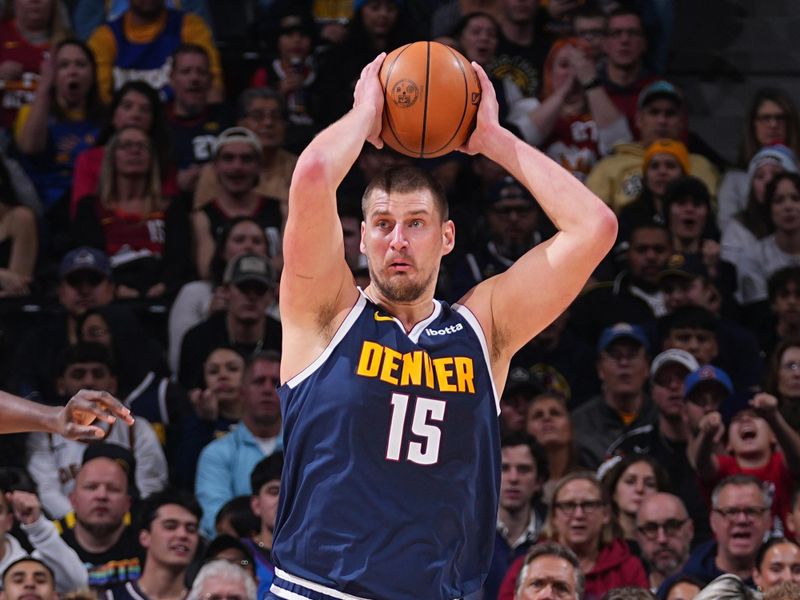 DENVER, CO - DECEMBER 13: Nikola Jokic #15 of the Denver Nuggets looks to pass the ball during the game against the LA Clippers  on December 13, 2024 at Ball Arena in Denver, Colorado. NOTE TO USER: User expressly acknowledges and agrees that, by downloading and/or using this Photograph, user is consenting to the terms and conditions of the Getty Images License Agreement. Mandatory Copyright Notice: Copyright 2024 NBAE (Photo by Bart Young/NBAE via Getty Images)