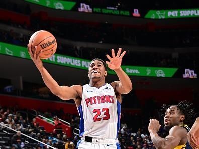 DETROIT, MI - DECEMBER 11: Jaden Ivey #23 of the Detroit Pistons drives to the basket during the game against the Indiana Pacers on December 11, 2023 at Little Caesars Arena in Detroit, Michigan. NOTE TO USER: User expressly acknowledges and agrees that, by downloading and/or using this photograph, User is consenting to the terms and conditions of the Getty Images License Agreement. Mandatory Copyright Notice: Copyright 2023 NBAE (Photo by Chris Schwegler/NBAE via Getty Images)