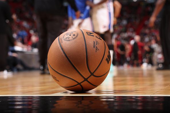 MIAMI, FL - DECEMBER 25: A generic basketball photo of the Official Wilson basketball during the game between the Philadelphia 76ers and Miami Heat on December 25, 2023 at Kaseya Center in Miami, Florida. NOTE TO USER: User expressly acknowledges and agrees that, by downloading and or using this Photograph, user is consenting to the terms and conditions of the Getty Images License Agreement. Mandatory Copyright Notice: Copyright 2023 NBAE (Photo by David Sherman/NBAE via Getty Images)