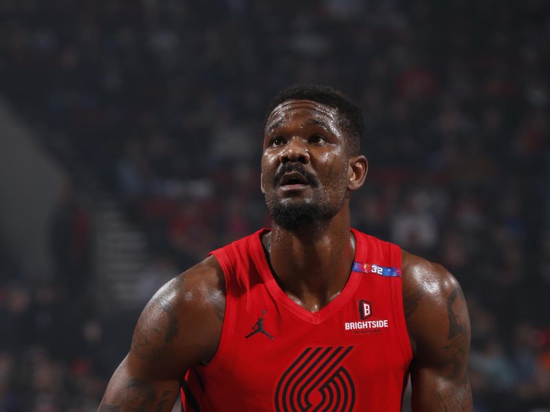 PORTLAND, OR - NOVEMBER 29: Deandre Ayton #2 of the Portland Trail Blazers shoots a free throw during the game against the Sacramento Kings during the Emirates NBA Cup on November 29, 2024 at the Moda Center Arena in Portland, Oregon. NOTE TO USER: User expressly acknowledges and agrees that, by downloading and or using this photograph, user is consenting to the terms and conditions of the Getty Images License Agreement. Mandatory Copyright Notice: Copyright 2024 NBAE (Photo by Cameron Browne/NBAE via Getty Images)