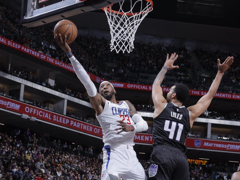 SACRAMENTO, CA - MARCH 3: Robert Covington #23 of the LA Clippers shoots the ball during the game against the Sacramento Kings on March 3, 2023 at Golden 1 Center in Sacramento, California. NOTE TO USER: User expressly acknowledges and agrees that, by downloading and or using this Photograph, user is consenting to the terms and conditions of the Getty Images License Agreement. Mandatory Copyright Notice: Copyright 2023 NBAE (Photo by Rocky Widner/NBAE via Getty Images)