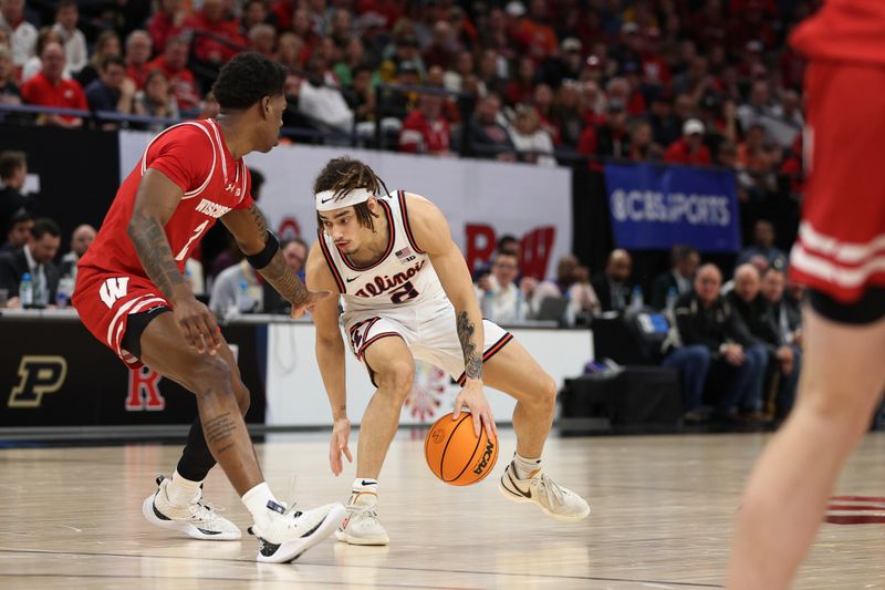 Mar 17, 2024; Minneapolis, MN, USA; Illinois Fighting Illini guard Dra Gibbs-Lawhorn (2) plays the ball defended by Illinois Fighting Illini guard Dra Gibbs-Lawhorn (2) in the second half at Target Center. Mandatory Credit: Matt Krohn-USA TODAY Sports