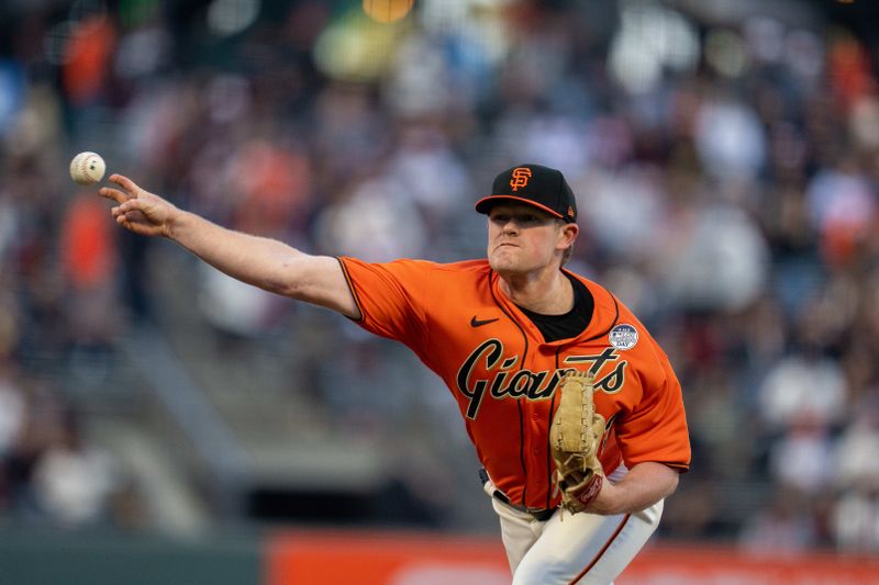 Jun 2, 2023; San Francisco, California, USA; San Francisco Giants starting pitcher Logan Webb (62) delivers a pitch against the Baltimore Orioles during the first inning at Oracle Park. Mandatory Credit: Neville E. Guard-USA TODAY Sports