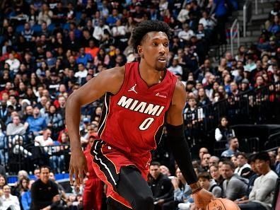 ORLANDO, FL - DECEMBER 20: Josh Richardson #0 of the Miami Heat dribbles the ball during the game against the Orlando Magic on December 20, 2023 at the Kia Center in Orlando, Florida. NOTE TO USER: User expressly acknowledges and agrees that, by downloading and or using this photograph, User is consenting to the terms and conditions of the Getty Images License Agreement. Mandatory Copyright Notice: Copyright 2023 NBAE (Photo by Fernando Medina/NBAE via Getty Images)