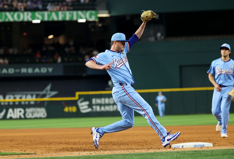 Jun 1, 2025; Arlington, Texas, USA; Texas Rangers relief pitcher Luke Jackson (77) records the last out of the game against the St. Louis Cardinals at Globe Life Field. Mandatory Credit: Kevin Jairaj-Imagn Images