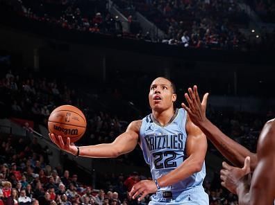 PORTLAND, OR - NOVEMBER 5: Desmond Bane #22 of the Memphis Grizzlies shoots the ball during the game against the Portland Trail Blazers on November 5, 2023 at the Moda Center Arena in Portland, Oregon. NOTE TO USER: User expressly acknowledges and agrees that, by downloading and or using this photograph, user is consenting to the terms and conditions of the Getty Images License Agreement. Mandatory Copyright Notice: Copyright 2023 NBAE (Photo by Cameron Browne/NBAE via Getty Images)