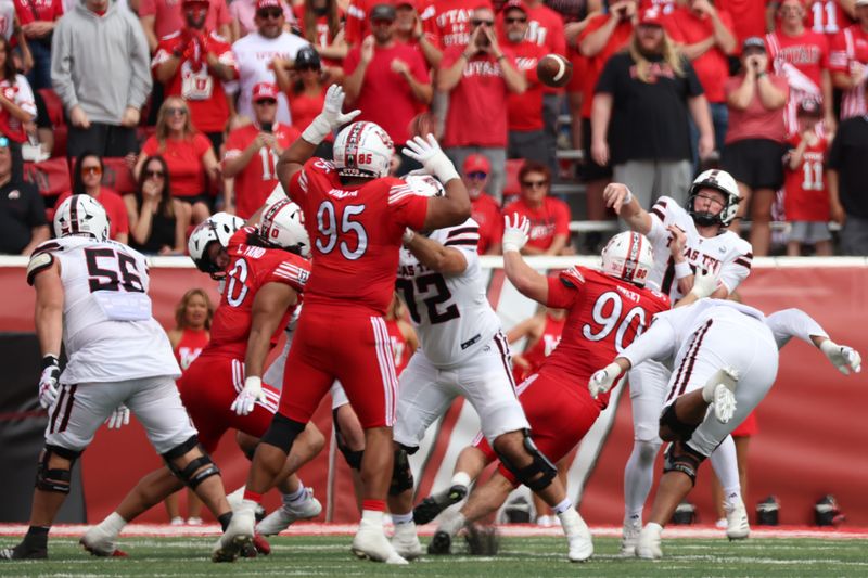 Sep 20, 2025; Salt Lake City, Utah, USA; Texas Tech Red Raiders quarterback Will Hammond (15) passes the ball against the Utah Utes during the third quarter at Rice-Eccles Stadium. Mandatory Credit: Rob Gray-Imagn Images