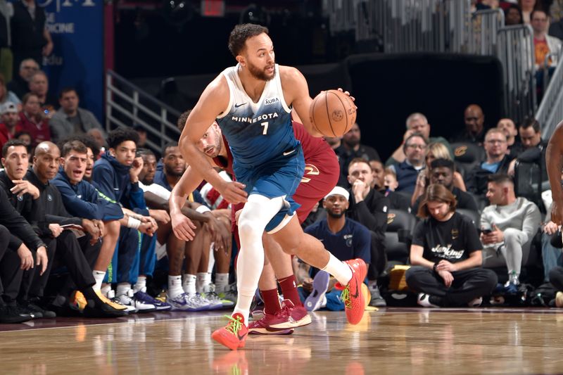 CLEVELAND, OH - MARCH 8: Kyle Anderson #1 of the Minnesota Timberwolves dribbles the ball during the game against the Cleveland Cavaliers on March 8, 2024 at Rocket Mortgage FieldHouse in Cleveland, Ohio. NOTE TO USER: User expressly acknowledges and agrees that, by downloading and/or using this Photograph, user is consenting to the terms and conditions of the Getty Images License Agreement. Mandatory Copyright Notice: Copyright 2024 NBAE (Photo by David Liam Kyle/NBAE via Getty Images)