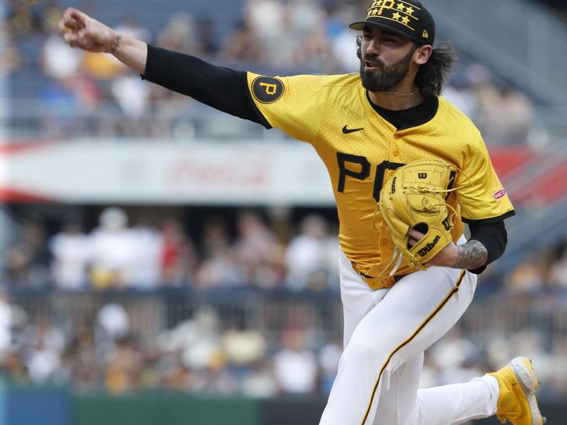 Jun 22, 2024; Pittsburgh, Pennsylvania, USA;  Pittsburgh Pirates relief pitcher Colin Holderman (35) pitches against the the Tampa Bay Rays during the eighth inning at PNC Park. The Pirates won 4-3. Mandatory Credit: Charles LeClaire-USA TODAY Sports