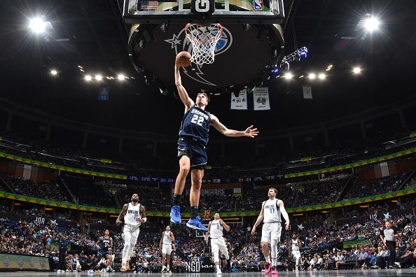 ORLANDO, FL - NOVEMBER 6: Franz Wagner #22 of the Orlando Magic drives to the basket during the game during the game against the Dallas Mavericks on November 6, 2023 at Amway Center in Orlando, Florida. NOTE TO USER: User expressly acknowledges and agrees that, by downloading and or using this photograph, User is consenting to the terms and conditions of the Getty Images License Agreement. Mandatory Copyright Notice: Copyright 2023 NBAE (Photo by Fernando Medina/NBAE via Getty Images)