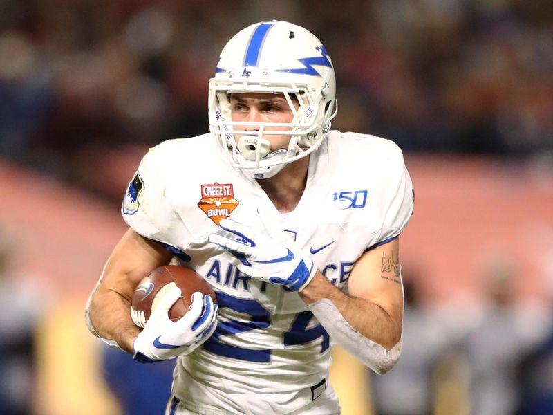 Dec 27, 2019; Phoenix, Arizona, USA; Air Force Falcons running back Kadin Remsberg (24) against the Washington State Cougars during the Cheez-It Bowl at Chase Field. Mandatory Credit: Mark J. Rebilas-USA TODAY Sports