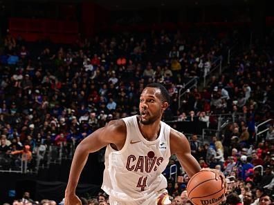 DETROIT, MI - DECEMBER 2: Evan Mobley #4 of the Cleveland Cavaliers goes to the basket during the game on December 2, 2023 at Little Caesars Arena in Detroit, Michigan. NOTE TO USER: User expressly acknowledges and agrees that, by downloading and/or using this photograph, User is consenting to the terms and conditions of the Getty Images License Agreement. Mandatory Copyright Notice: Copyright 2023 NBAE (Photo by Chris Schwegler/NBAE via Getty Images)