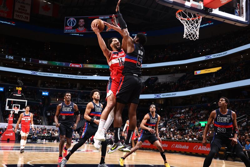 WASHINGTON, DC -? MARCH 29: Anthony Gill #16 of the Washington Wizards drives to the basket during the game against the Detroit Pistons on March 29, 2024 at Capital One Arena in Washington, DC. NOTE TO USER: User expressly acknowledges and agrees that, by downloading and or using this Photograph, user is consenting to the terms and conditions of the Getty Images License Agreement. Mandatory Copyright Notice: Copyright 2024 NBAE (Photo by Kenny Giarla/NBAE via Getty Images)