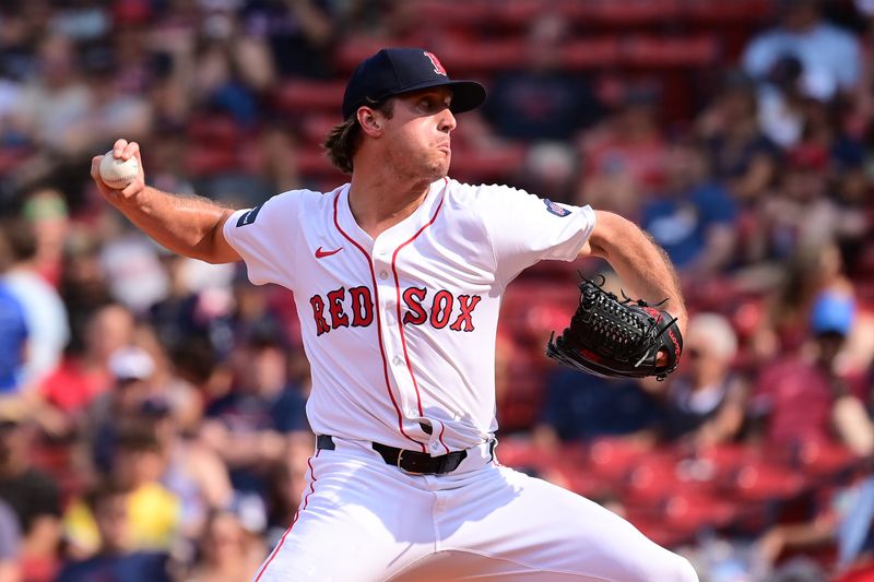 Aug 25, 2024; Boston, Massachusetts, USA; Boston Red Sox pitcher Lucas Sims (39) pitches against the Arizona Diamondbacks during the ninth inning at Fenway Park. Mandatory Credit: Eric Canha-USA TODAY Sports