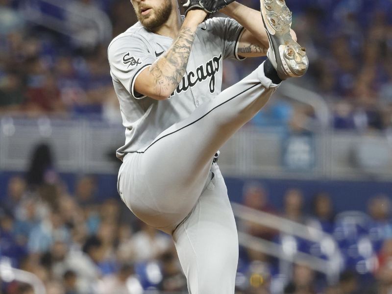 Jul 6, 2024; Miami, Florida, USA;  Chicago White Sox starting pitcher Garrett Crochet (45) pitches against the Miami Marlins during the second inning at loanDepot Park. Mandatory Credit: Rhona Wise-USA TODAY Sports