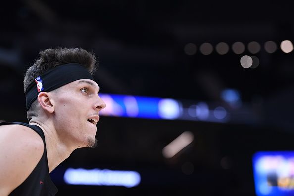 SAN FRANCISCO, CA - DECEMBER 28: Tyler Herro #14 of the Miami Heat warms up before the game against the Golden State Warriors on December 28, 2023 at Chase Center in San Francisco, California. NOTE TO USER: User expressly acknowledges and agrees that, by downloading and or using this photograph, user is consenting to the terms and conditions of Getty Images License Agreement. Mandatory Copyright Notice: Copyright 2023 NBAE (Photo by Noah Graham/NBAE via Getty Images)