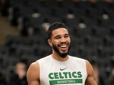 TORONTO, CANADA - NOVEMBER 17: Jayson Tatum #0 of the Boston Celtics smiles before the game against the Toronto Raptors during the In-Season Tournament game on November 17, 2023 at the Scotiabank Arena in Toronto, Ontario, Canada.  NOTE TO USER: User expressly acknowledges and agrees that, by downloading and or using this Photograph, user is consenting to the terms and conditions of the Getty Images License Agreement.  Mandatory Copyright Notice: Copyright 2023 NBAE (Photo by Jordan Jones/NBAE via Getty Images)