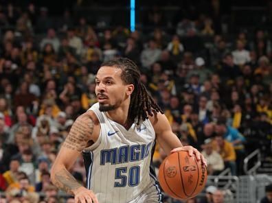 INDIANAPOLIS, IN - DECEMBER 23:  Cole Anthony #50 of the Orlando Magic handles the ball during the game against the Indiana Pacers on December 23, 2023 at Gainbridge Fieldhouse in Indianapolis, Indiana. NOTE TO USER: User expressly acknowledges and agrees that, by downloading and or using this Photograph, user is consenting to the terms and conditions of the Getty Images License Agreement. Mandatory Copyright Notice: Copyright 2023 NBAE (Photo by Pepper Robinson/NBAE via Getty Images)