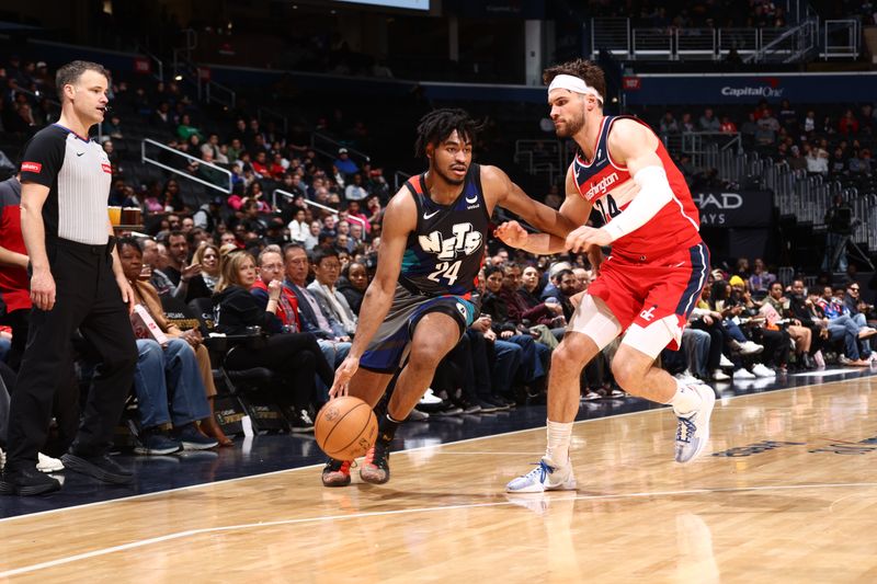 WASHINGTON, DC -? MARCH 27: Cam Thomas #24 of the Brooklyn Nets drives to the basket during the game against the Washington Wizards on March 27, 2024 NBAE at Capital One Arena in Washington, DC. NOTE TO USER: User expressly acknowledges and agrees that, by downloading and or using this Photograph, user is consenting to the terms and conditions of the Getty Images License Agreement. Mandatory Copyright Notice: Copyright 2024 NBAE (Photo by Kenny Giarla/NBAE via Getty Images)