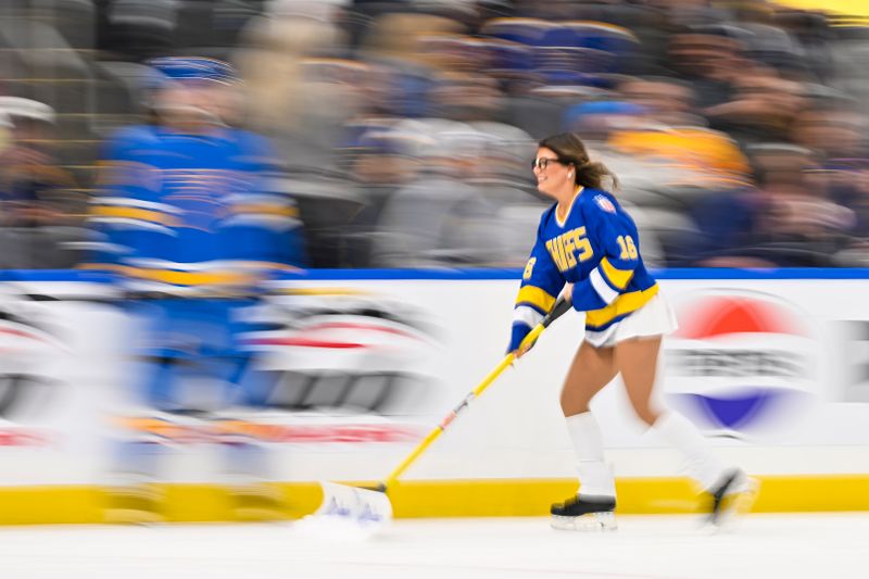 Oct 30, 2025; St. Louis, Missouri, USA; A member of the St. Louis Blues ice crew cleans the ice dressed up for Halloween during the first period of a game against the Vancouver Canucks at Enterprise Center. Mandatory Credit: Jeff Curry-Imagn Images Oct 30, 2025; St. Louis, Missouri, USA; A member of the St. Louis Blues ice crew cleans the ice dressed up for Halloween during the first period of a game against the Vancouver Canucks at Enterprise Center. Mandatory Credit: Jeff Curry-Imagn Images