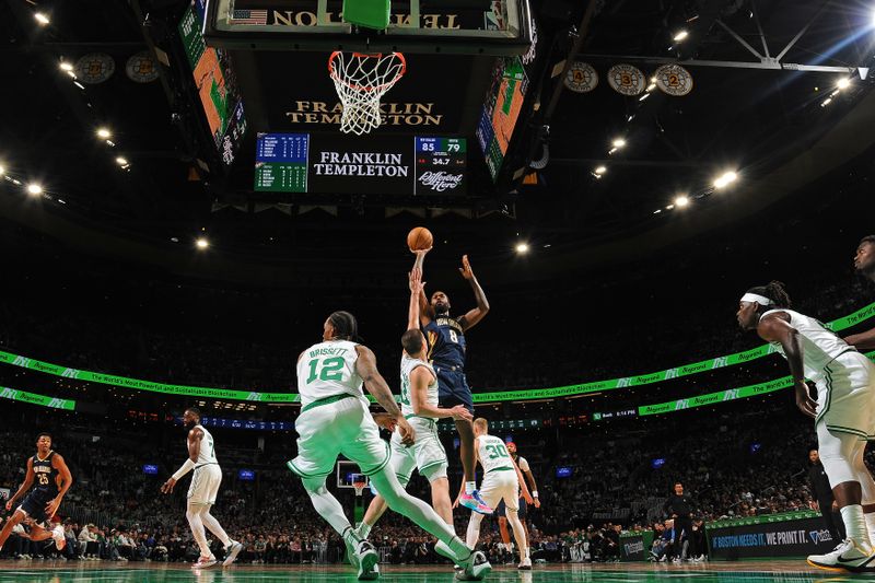 BOSTON, MA - JANUARY 29: Naji Marshall #8 of the New Orleans Pelicans shoots the ball during the game against the Boston Celtics on January 29, 2024 at the TD Garden in Boston, Massachusetts. NOTE TO USER: User expressly acknowledges and agrees that, by downloading and or using this photograph, User is consenting to the terms and conditions of the Getty Images License Agreement. Mandatory Copyright Notice: Copyright 2024 NBAE  (Photo by Brian Babineau/NBAE via Getty Images)