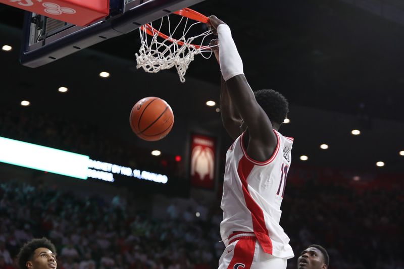 Feb 2, 2023; Tucson, Arizona, USA; Arizona Wildcats center Oumar Ballo (11) makes a basket against the Oregon Ducks in the second half at McKale Center. Mandatory Credit: Zachary BonDurant-USA TODAY Sports