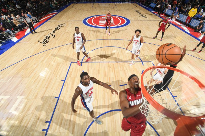 DETROIT, MI - MARCH 17: Bam Adebayo #13 of the Miami Heat goes to the basket during the game on March 17, 2024 at Little Caesars Arena in Detroit, Michigan. NOTE TO USER: User expressly acknowledges and agrees that, by downloading and/or using this photograph, User is consenting to the terms and conditions of the Getty Images License Agreement. Mandatory Copyright Notice: Copyright 2024 NBAE (Photo by Chris Schwegler/NBAE via Getty Images)