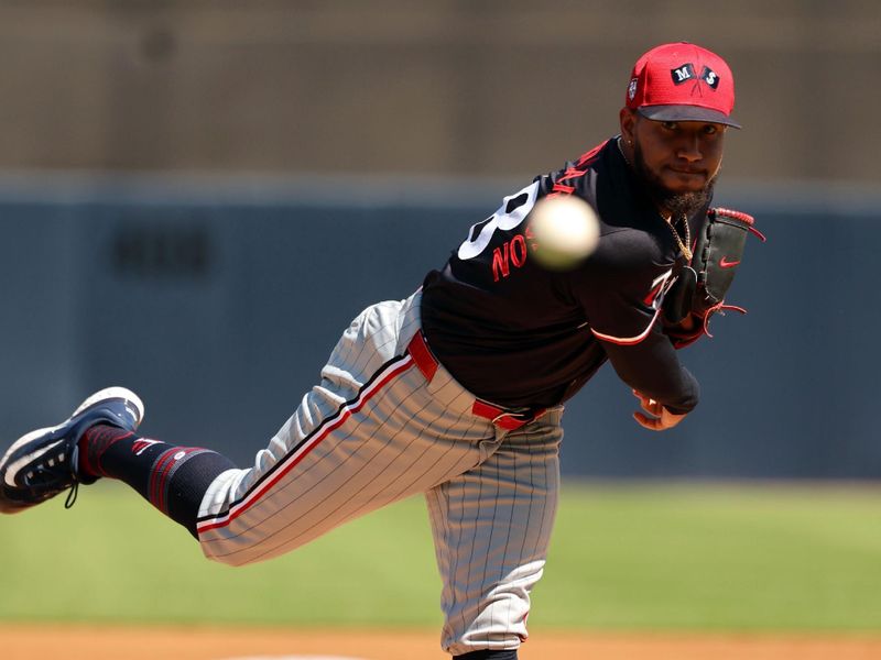 Feb 26, 2024; Tampa, Florida, USA;  Minnesota Twins starting pitcher Simeon Woods Richardson (78) throws a pitch during the first inning against the New York Yankees at George M. Steinbrenner Field. Mandatory Credit: Kim Klement Neitzel-USA TODAY Sports