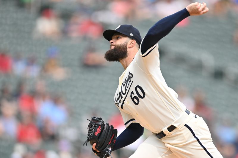 Aug 20, 2023; Minneapolis, Minnesota, USA; Minnesota Twins starting pitcher Dallas Keuchel (60) throws a pitch against the Pittsburgh Pirates during the first inning at Target Field. Mandatory Credit: Jeffrey Becker-USA TODAY Sports