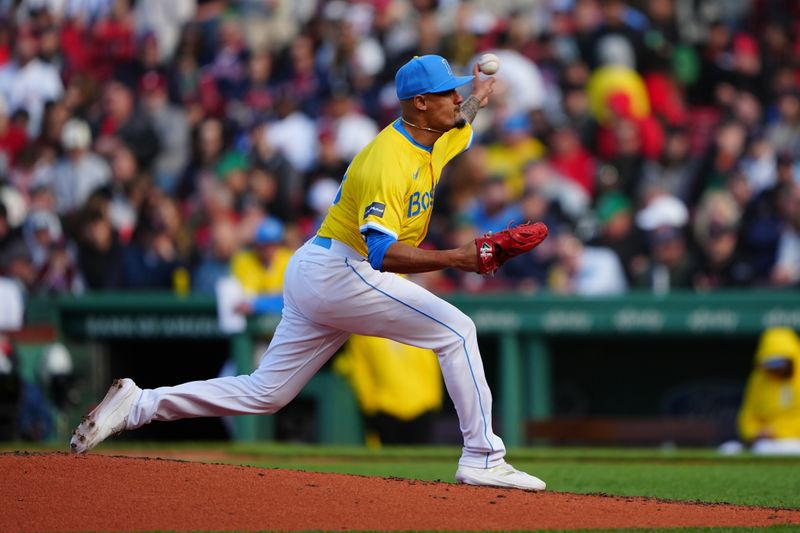 May 11, 2024; Boston, Massachusetts, USA; Boston Red Sox pitcher Brennan Bernardino (83) delivers a pitch against the Washington Nationals during the sixth inning at Fenway Park. Mandatory Credit: Gregory Fisher-USA TODAY Sports