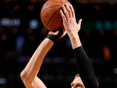 BOSTON, MA - NOVEMBER 22: Kristaps Porzingis #8 of the Boston Celtics warms up before the game against the Milwaukee Bucks on November 22, 2023 at the TD Garden in Boston, Massachusetts. NOTE TO USER: User expressly acknowledges and agrees that, by downloading and or using this photograph, User is consenting to the terms and conditions of the Getty Images License Agreement. Mandatory Copyright Notice: Copyright 2023 NBAE  (Photo by Chris Marion/NBAE via Getty Images)