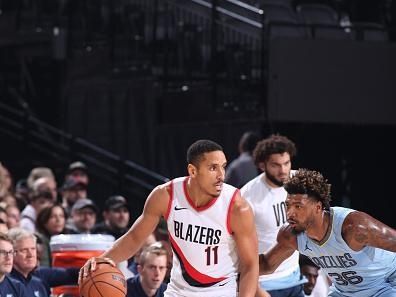 PORTLAND, OR - NOVEMBER 5: Malcolm Brogdon #11 of the Portland Trail Blazers handles the ball against former Boston Celtics teammate Marcus Smart #36 of the Memphis Grizzlies during the game on November 5, 2023 at the Moda Center Arena in Portland, Oregon. NOTE TO USER: User expressly acknowledges and agrees that, by downloading and or using this photograph, user is consenting to the terms and conditions of the Getty Images License Agreement. Mandatory Copyright Notice: Copyright 2023 NBAE (Photo by Cameron Browne/NBAE via Getty Images)