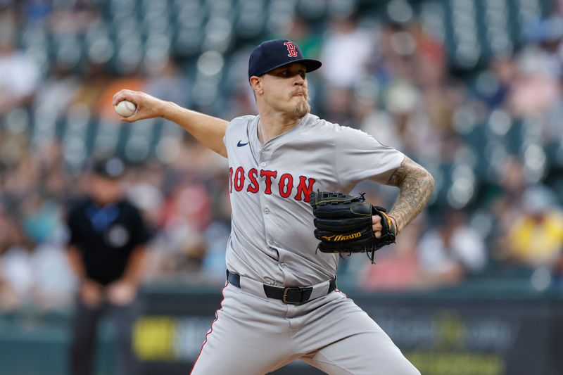 Jun 6, 2024; Chicago, Illinois, USA; Boston Red Sox starting pitcher Tanner Houck (89) delivers a pitch against the Chicago White Sox during the first inning at Guaranteed Rate Field. Mandatory Credit: Kamil Krzaczynski-USA TODAY Sports