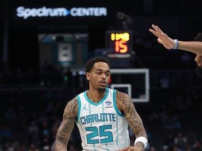 CHARLOTTE, NC - OCTOBER 30: P.J. Washington #25 of the Charlotte Hornets drives to the basket during the game against the Brooklyn Nets on October 30, 2023 at Spectrum Center in Charlotte, North Carolina. NOTE TO USER: User expressly acknowledges and agrees that, by downloading and or using this photograph, User is consenting to the terms and conditions of the Getty Images License Agreement. Mandatory Copyright Notice: Copyright 2023 NBAE (Photo by Kent Smith/NBAE via Getty Images)