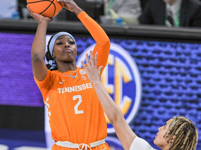 Mar 4, 2023; Greenville, SC, USA; Tennessee forward Rickea Jackson (2) shoots the ball against LSU guard Kateri Poole (55) during the second quarter at Bon Secours Wellness Arena. Mandatory Credit: Ken Ruinard-USA TODAY Sports