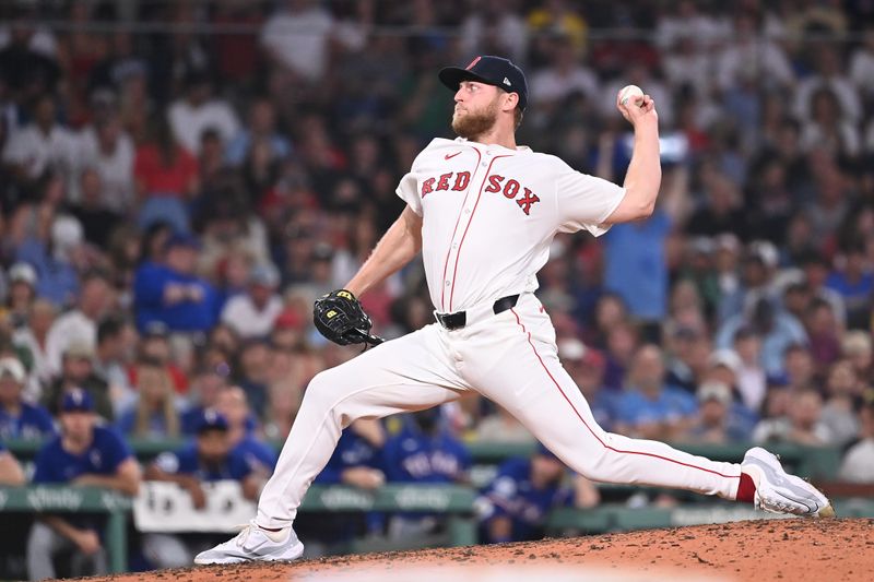 Aug 13, 2024; Boston, Massachusetts, USA; Boston Red Sox pitcher Bailey Horn (78) pitches against the Texas Rangers during the seventh inning at Fenway Park. Mandatory Credit: Eric Canha-USA TODAY Sports