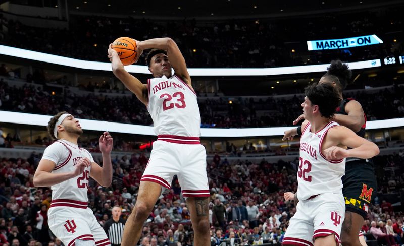 Mar 10, 2023; Chicago, IL, USA; Indiana Hoosiers forward Trayce Jackson-Davis (23) during the second half at United Center. Mandatory Credit: David Banks-USA TODAY Sports