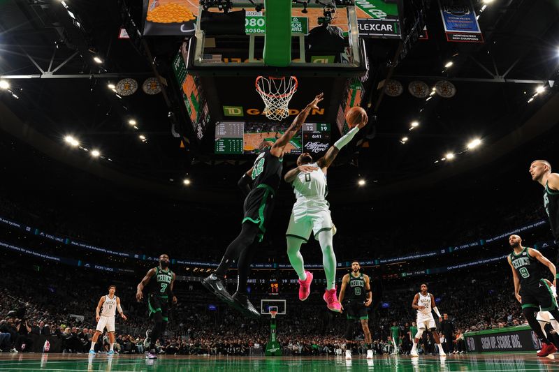 BOSTON, MA - MARCH 20: Damian Lillard #0 of the Milwaukee Bucks drives to the basket during the game against the Boston Celtics on March 20, 2024 at the TD Garden in Boston, Massachusetts. NOTE TO USER: User expressly acknowledges and agrees that, by downloading and or using this photograph, User is consenting to the terms and conditions of the Getty Images License Agreement. Mandatory Copyright Notice: Copyright 2024 NBAE  (Photo by Brian Babineau/NBAE via Getty Images)