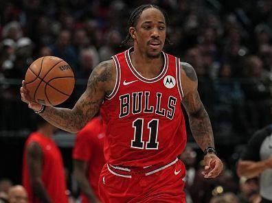 DALLAS, TX - NOVEMBER 1: DeMar DeRozan #11 of the Chicago Bulls dribbles the ball during the game against the Dallas Mavericks on November 1, 2023 at the American Airlines Center in Dallas, Texas. NOTE TO USER: User expressly acknowledges and agrees that, by downloading and or using this photograph, User is consenting to the terms and conditions of the Getty Images License Agreement. Mandatory Copyright Notice: Copyright 2023 NBAE (Photo by Glenn James/NBAE via Getty Images)