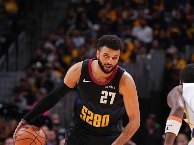 DENVER, CO - NOVEMBER 3: Jamal Murray #27 of the Denver Nuggets dribbles the ball during the game against the Dallas Mavericks during the In-Season Tournament on November 3, 2023 at the Ball Arena in Denver, Colorado. NOTE TO USER: User expressly acknowledges and agrees that, by downloading and/or using this Photograph, user is consenting to the terms and conditions of the Getty Images License Agreement. Mandatory Copyright Notice: Copyright 2023 NBAE (Photo by Bart Young/NBAE via Getty Images)