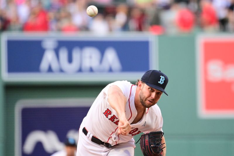 Jun 16, 2024; Boston, Massachusetts, USA; Boston Red Sox starting pitcher Kutter Crawford (50) pitches against the New York Yankees during the first inning at Fenway Park. Mandatory Credit: Eric Canha-USA TODAY Sports