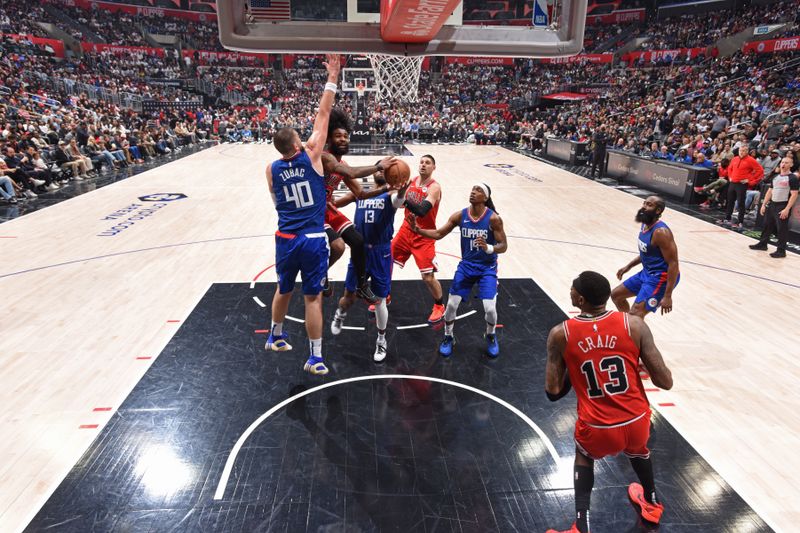 LOS ANGELES, CA - MARCH 9: Coby White #0 of the Chicago Bulls shoots the ball during the game against the LA Clippers on March 9, 2024 at Crypto.Com Arena in Los Angeles, California. NOTE TO USER: User expressly acknowledges and agrees that, by downloading and/or using this Photograph, user is consenting to the terms and conditions of the Getty Images License Agreement. Mandatory Copyright Notice: Copyright 2024 NBAE (Photo by Adam Pantozzi/NBAE via Getty Images)