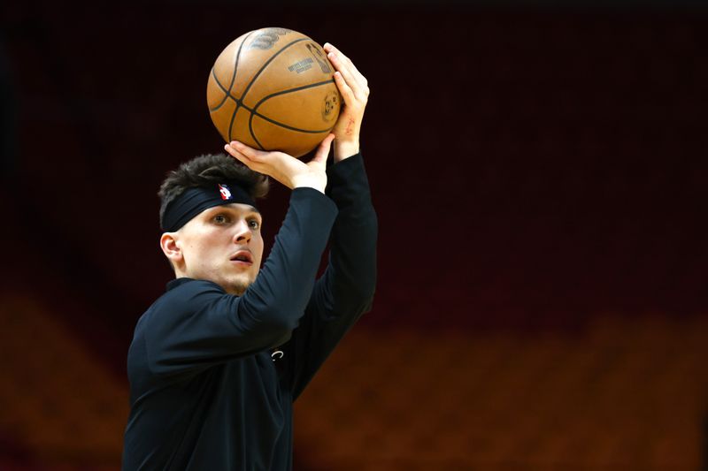 MIAMI, FLORIDA - JANUARY 14: Tyler Herro #14 of the Miami Heat warms up before a game against the Charlotte Hornets at Kaseya Center on January 14, 2024 in Miami, Florida. NOTE TO USER: User expressly acknowledges and agrees that, by downloading and or using this photograph, User is consenting to the terms and conditions of the Getty Images License Agreement.  (Photo by Megan Briggs/Getty Images)