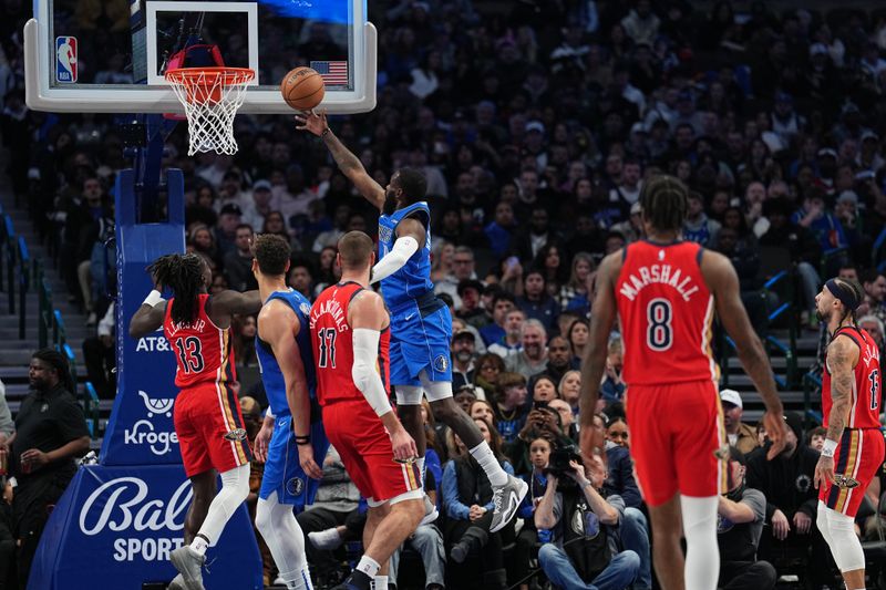 DALLAS, TX - JANUARY 13: Tim Hardaway Jr. #10 of the Dallas Mavericks shoots the ball during the game against the New Orleans Pelicans on January 13, 2024 at the American Airlines Center in Dallas, Texas. NOTE TO USER: User expressly acknowledges and agrees that, by downloading and or using this photograph, User is consenting to the terms and conditions of the Getty Images License Agreement. Mandatory Copyright Notice: Copyright 2024 NBAE (Photo by Glenn James/NBAE via Getty Images)